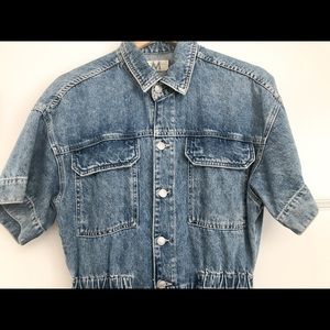 Free People Washed Denim Romper